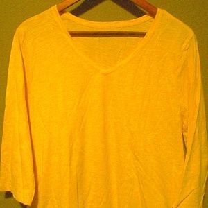 BUY 2 GET 2 FREE! Yellow V Neck T Shirt